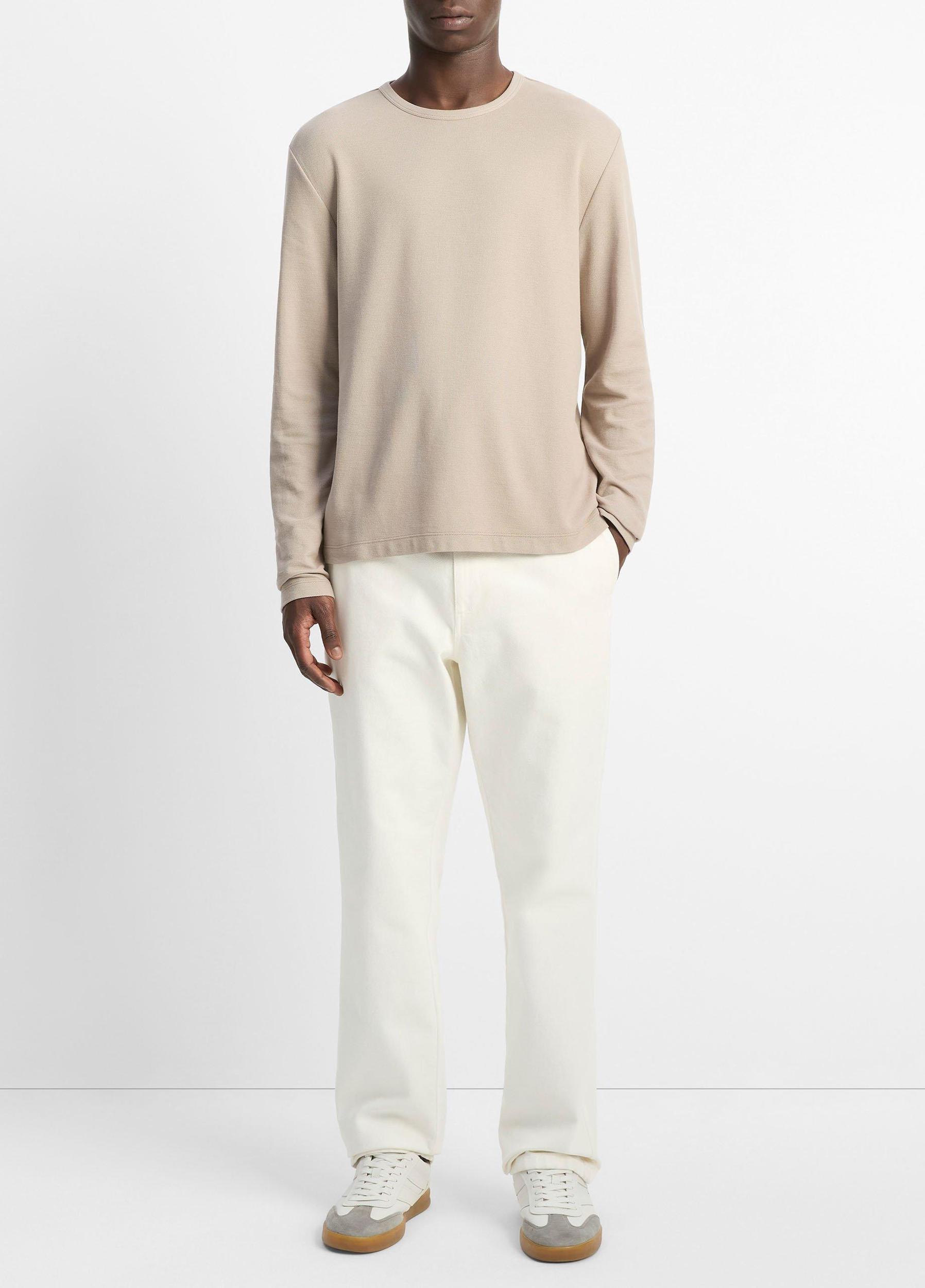 Pima Cotton Piqué Long-Sleeve T-Shirt Product Image