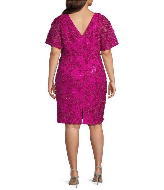 Jessica Howard Plus Size Boat Neck Soutache Sheath Dress Product Image