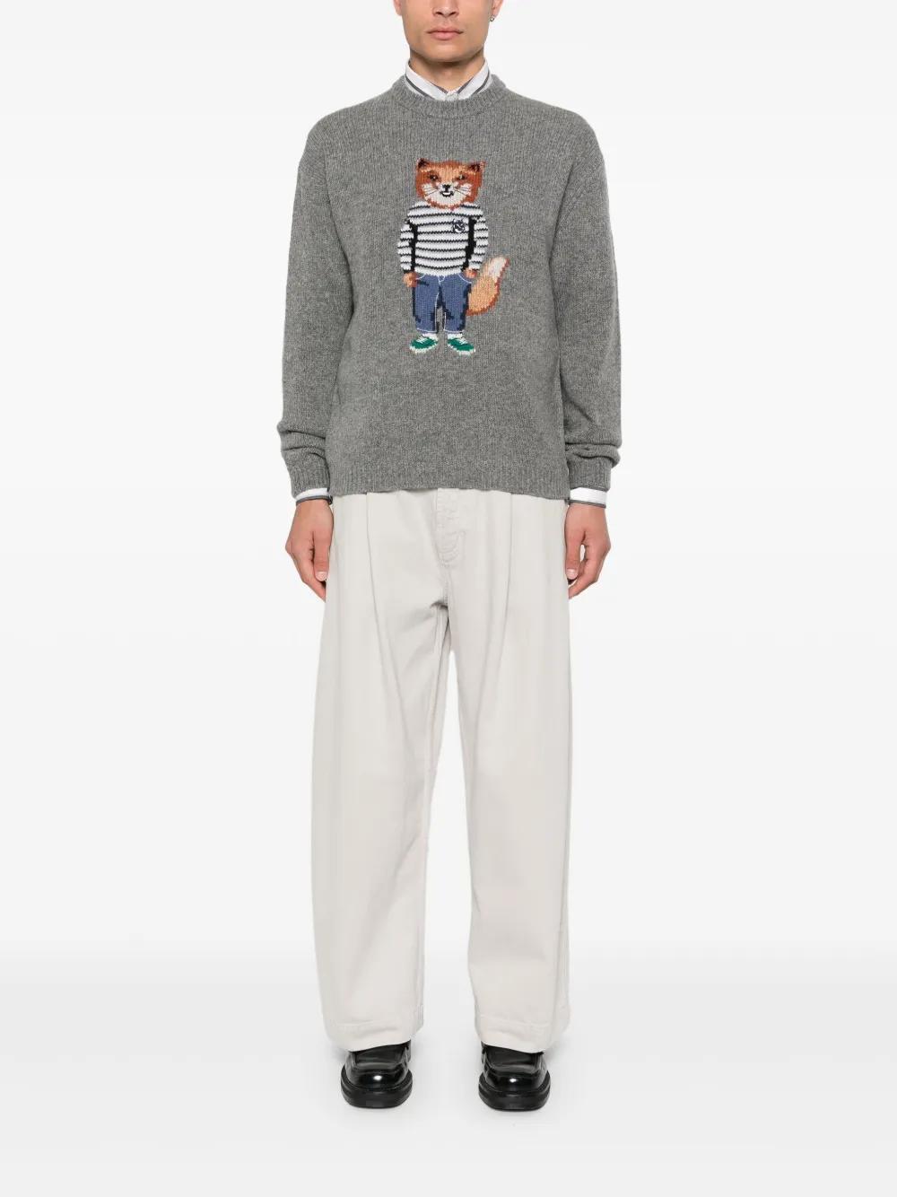 Dressed Fox-intarsia sweater Product Image