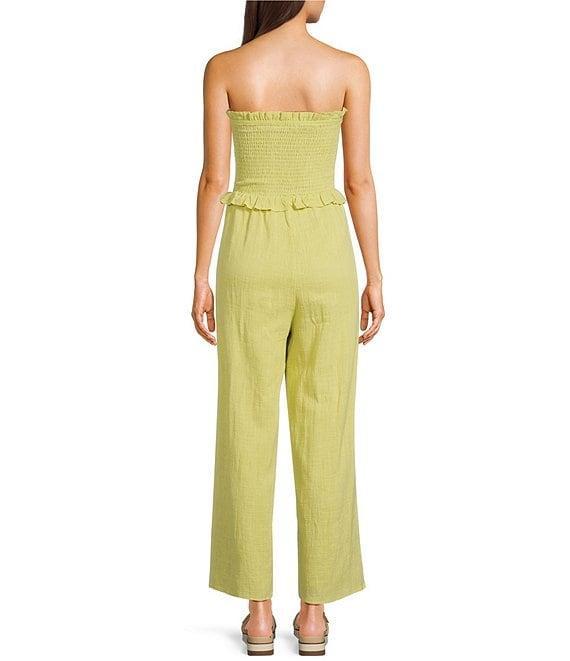 Sadie & Sage Strapless Smocked Bodice Wide Leg Jumpsuit Product Image