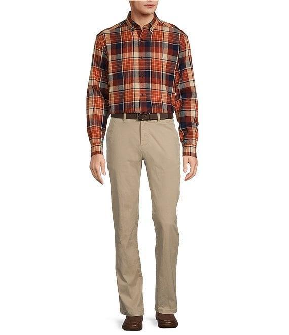 Roundtree & Yorke Long Sleeve Large Plaid Portuguese Flannel Sport Shirt Product Image