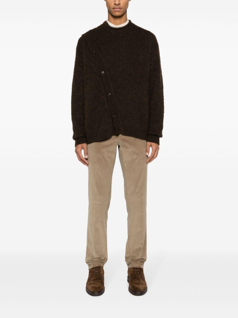 CANALI Straight-leg Corduroy Chinos In Brown Product Image