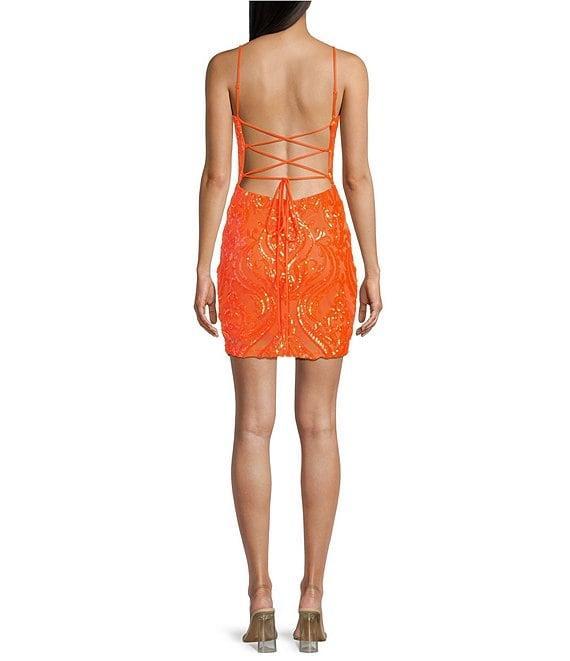 B. Darlin Sequin Open Back Bodycon Dress Product Image