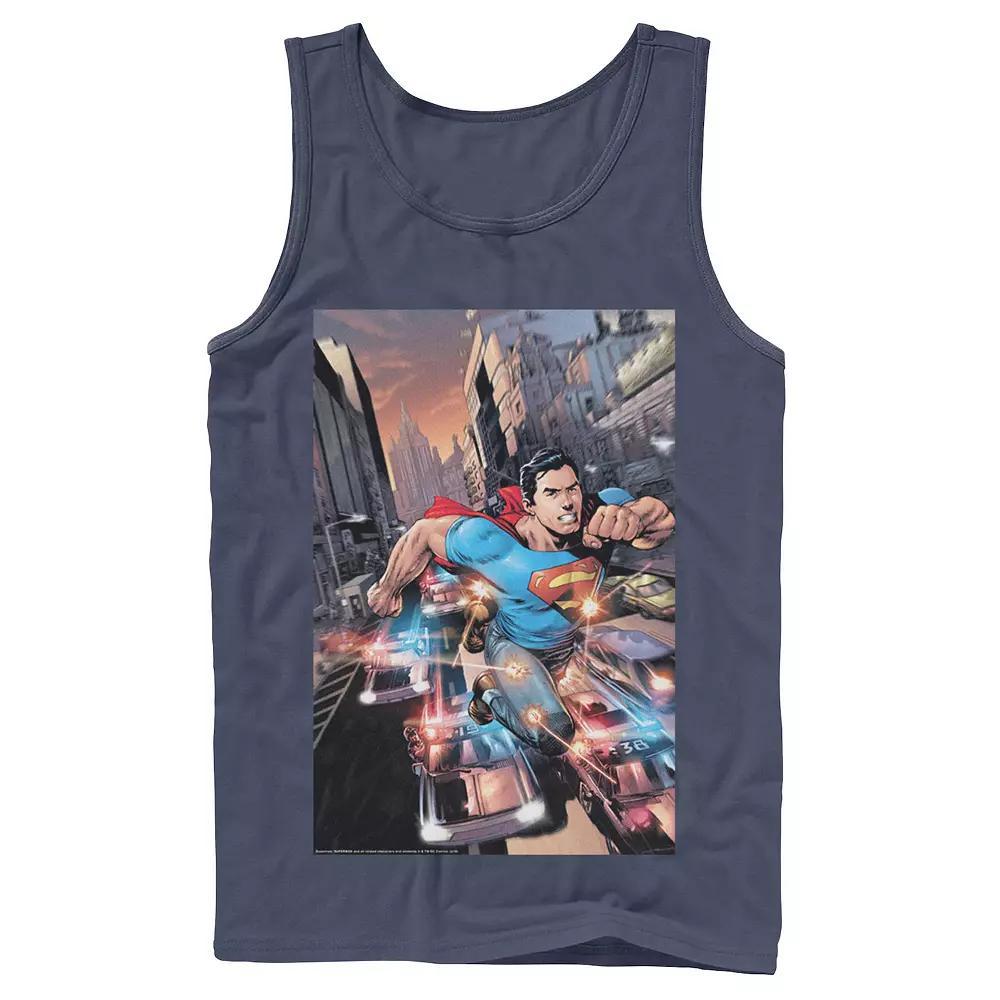 Men's DC Comics Superman Flashing Lights Poster Tank Top,  Product Image