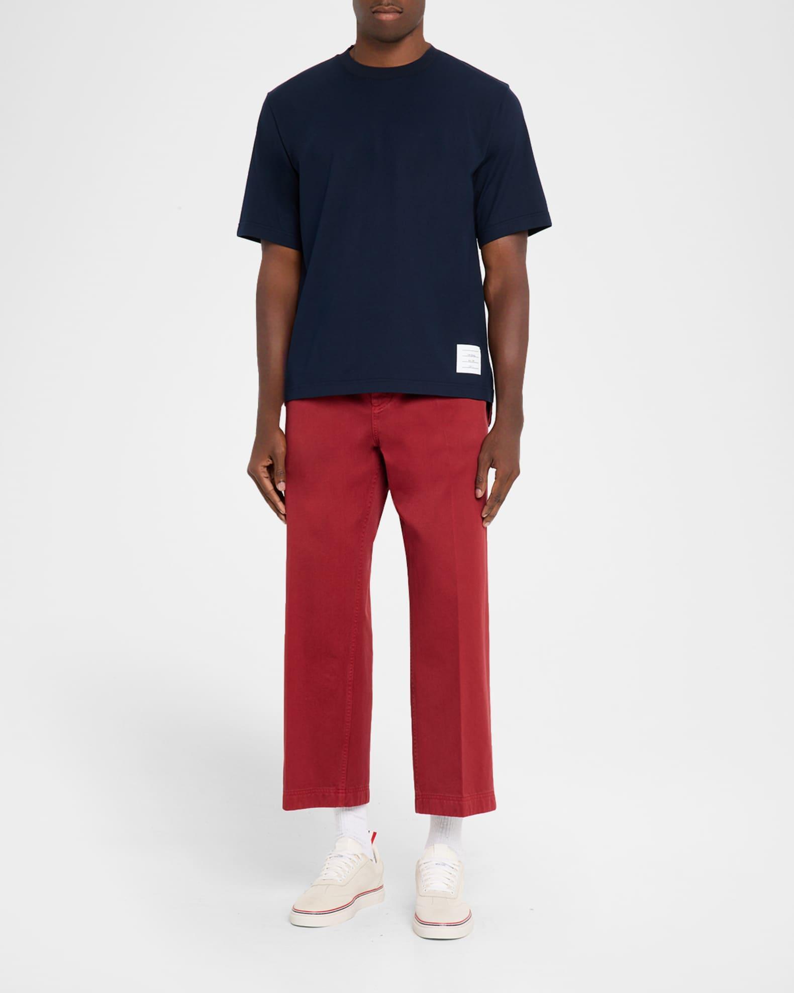 Men's Cotton Stripe-Trim Crewneck T-Shirt Product Image