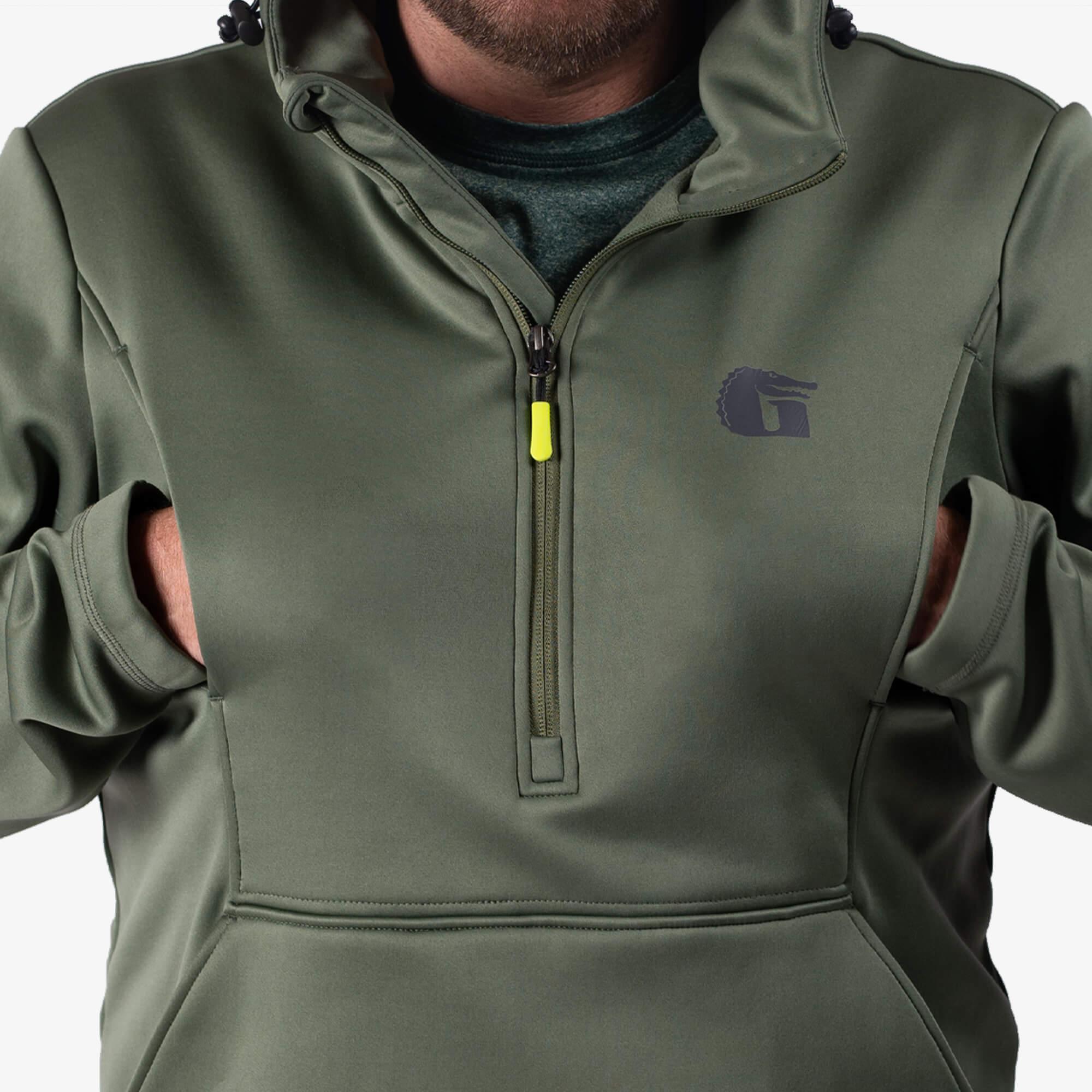 Gator Waders Catahoula 1/2 Zip Hoodie | Mens - Olive Product Image