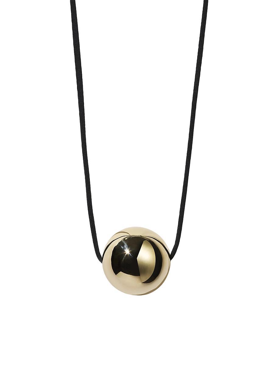 Womens Neptune Orb Oversized 23K Gold-Plated Cord Necklace Product Image