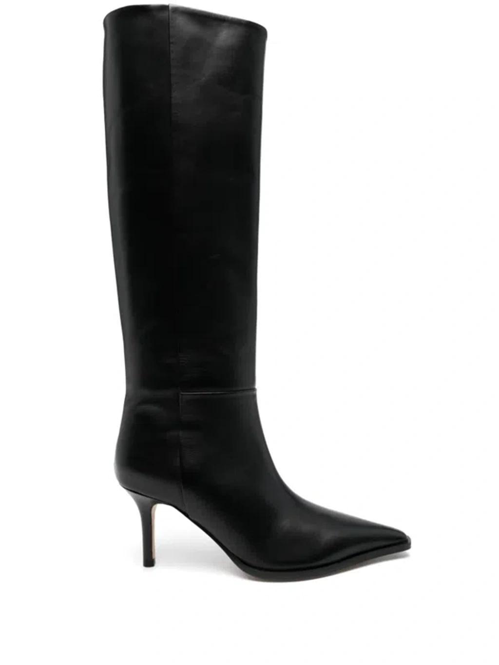 70mm Leather Boots In Black Product Image