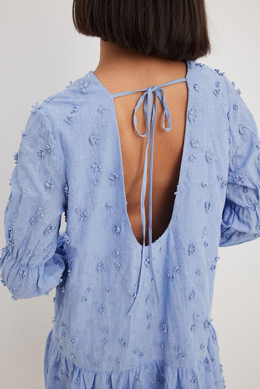 Sleeve Detail Deep Back Dress Product Image