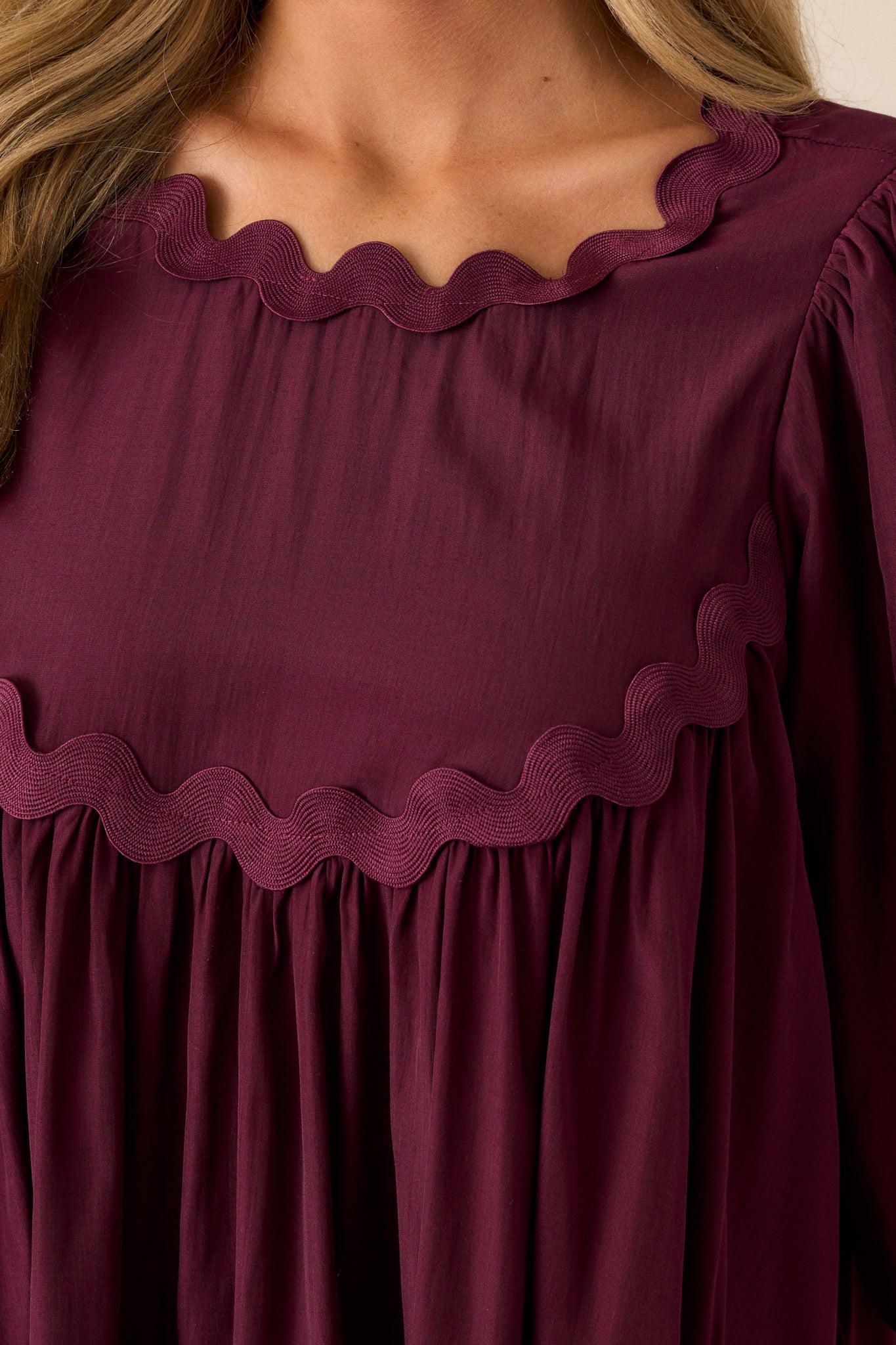 Windswept Wishes Dark Sangria Blouse Product Image