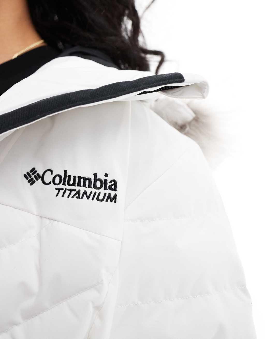 Columbia Bird Mountain III insulated ski jacket in white Product Image