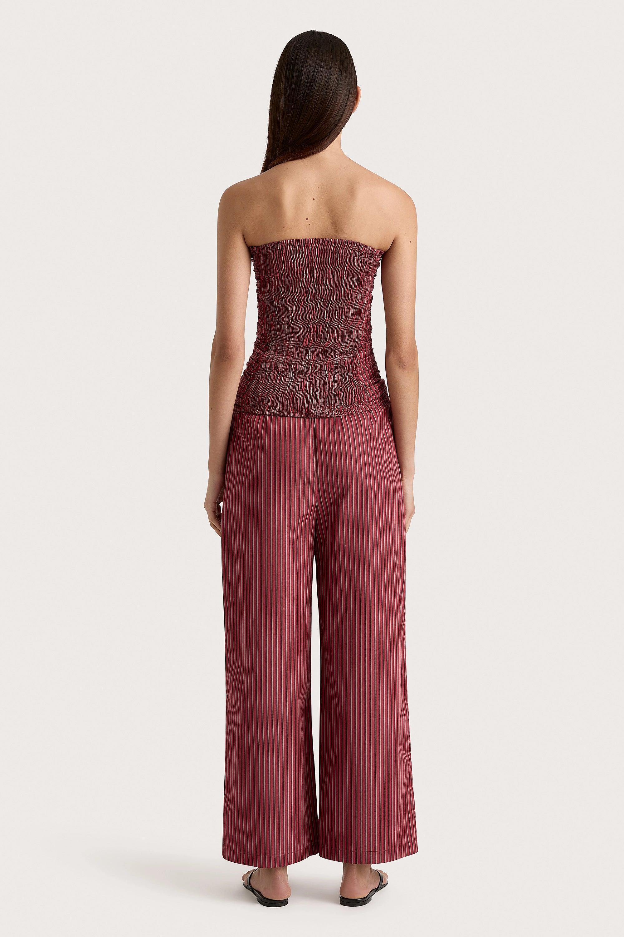 Freja Pant Wine Stripe Product Image