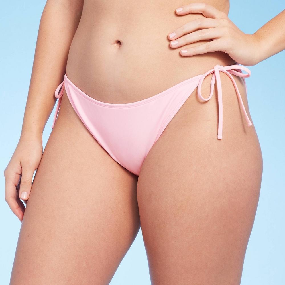 Womens Side-Tie Cheeky Low-Rise High Leg Bikini Bottom - Wild Fable Product Image