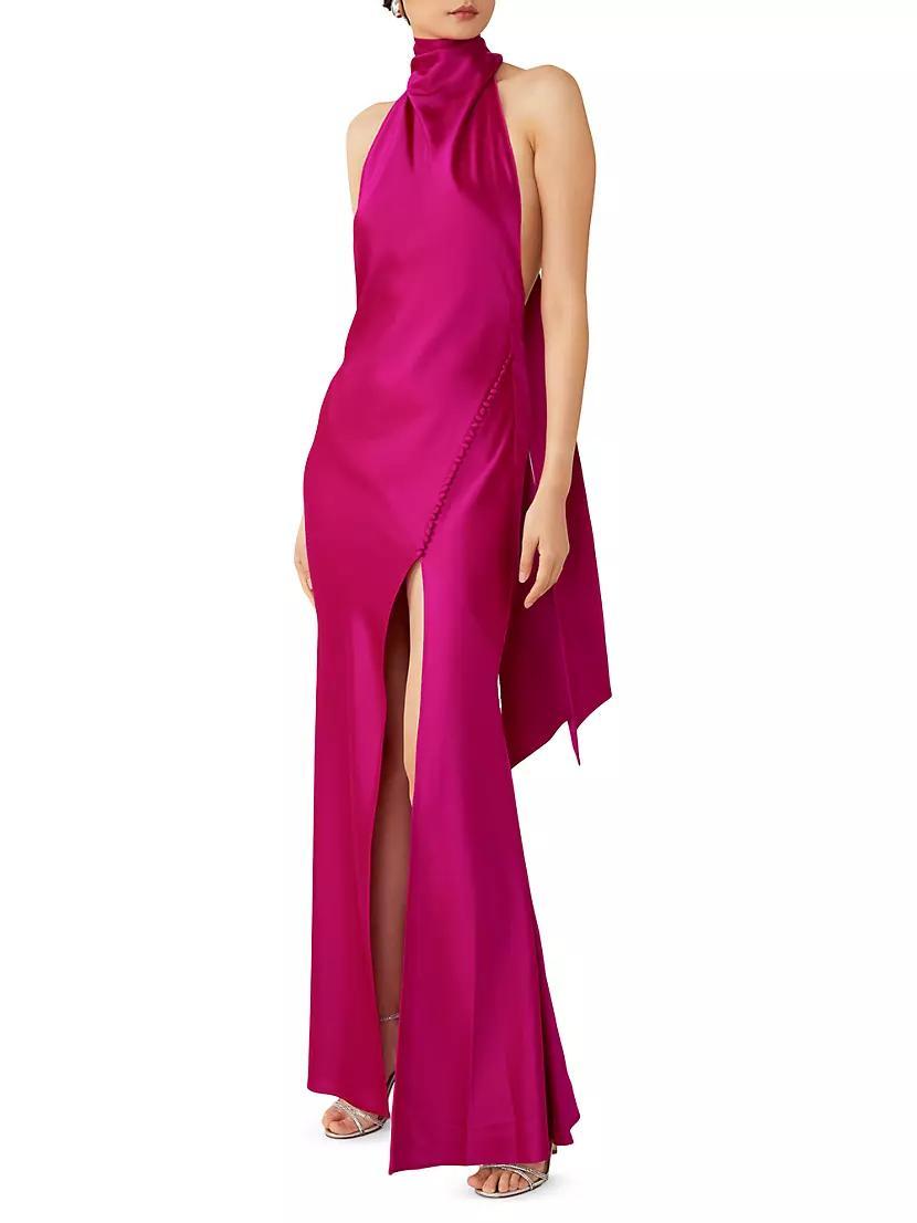 Penelope Satin Halter Gown Product Image