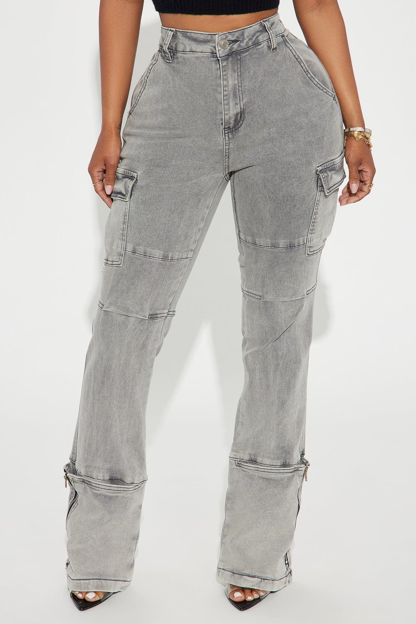Camden Cargo Utility Jeans - Grey Product Image