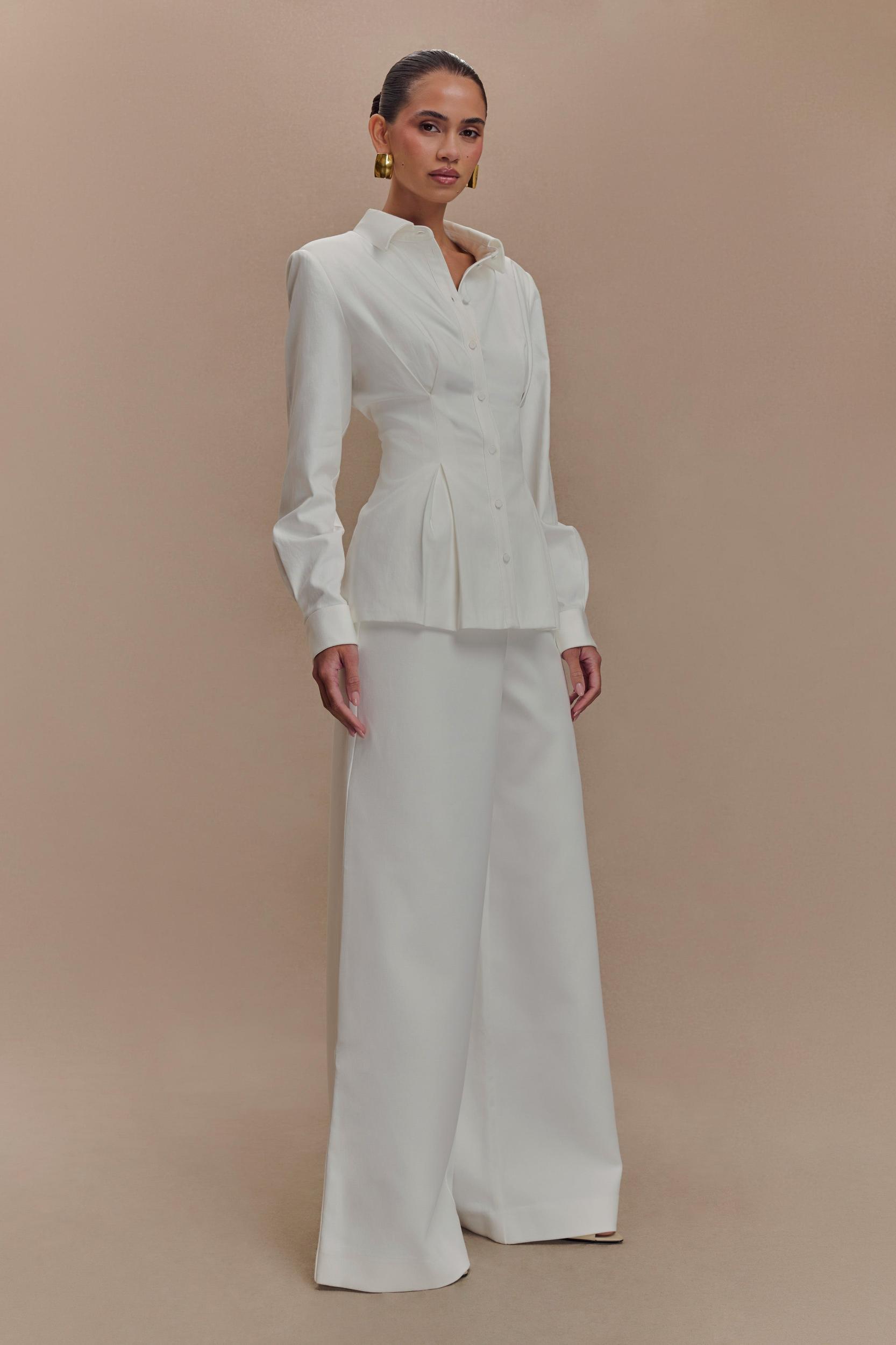 Silas High Waist Pants - White Product Image