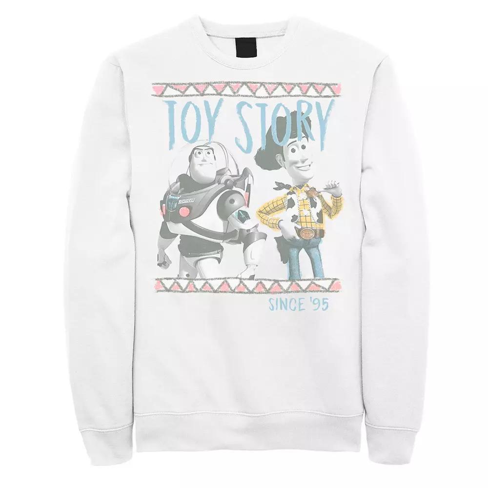 Disney / Pixar's Toy Story Buzz Lightyear And Woody Men's Since '95 Sweatshirt, Size: XL, White Product Image