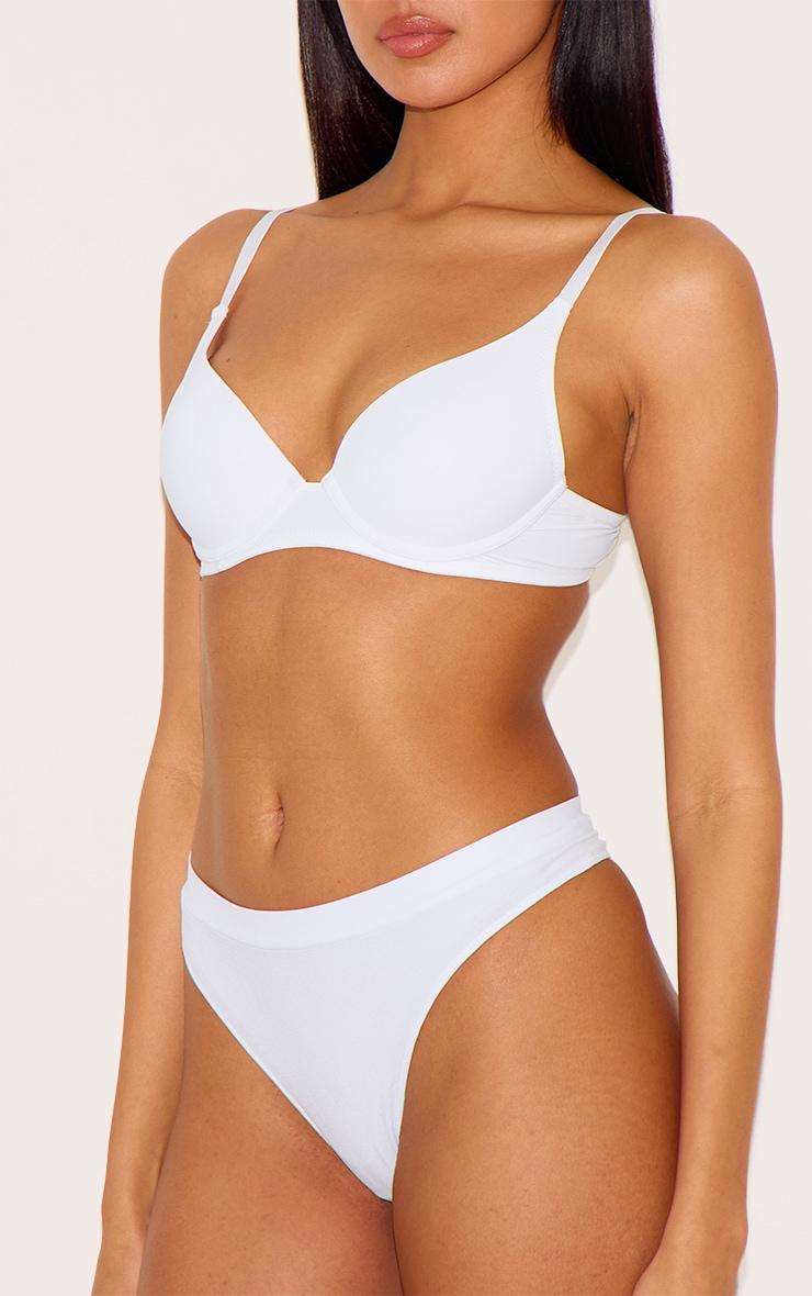 White Scoop Cupped Underwired Bra Product Image