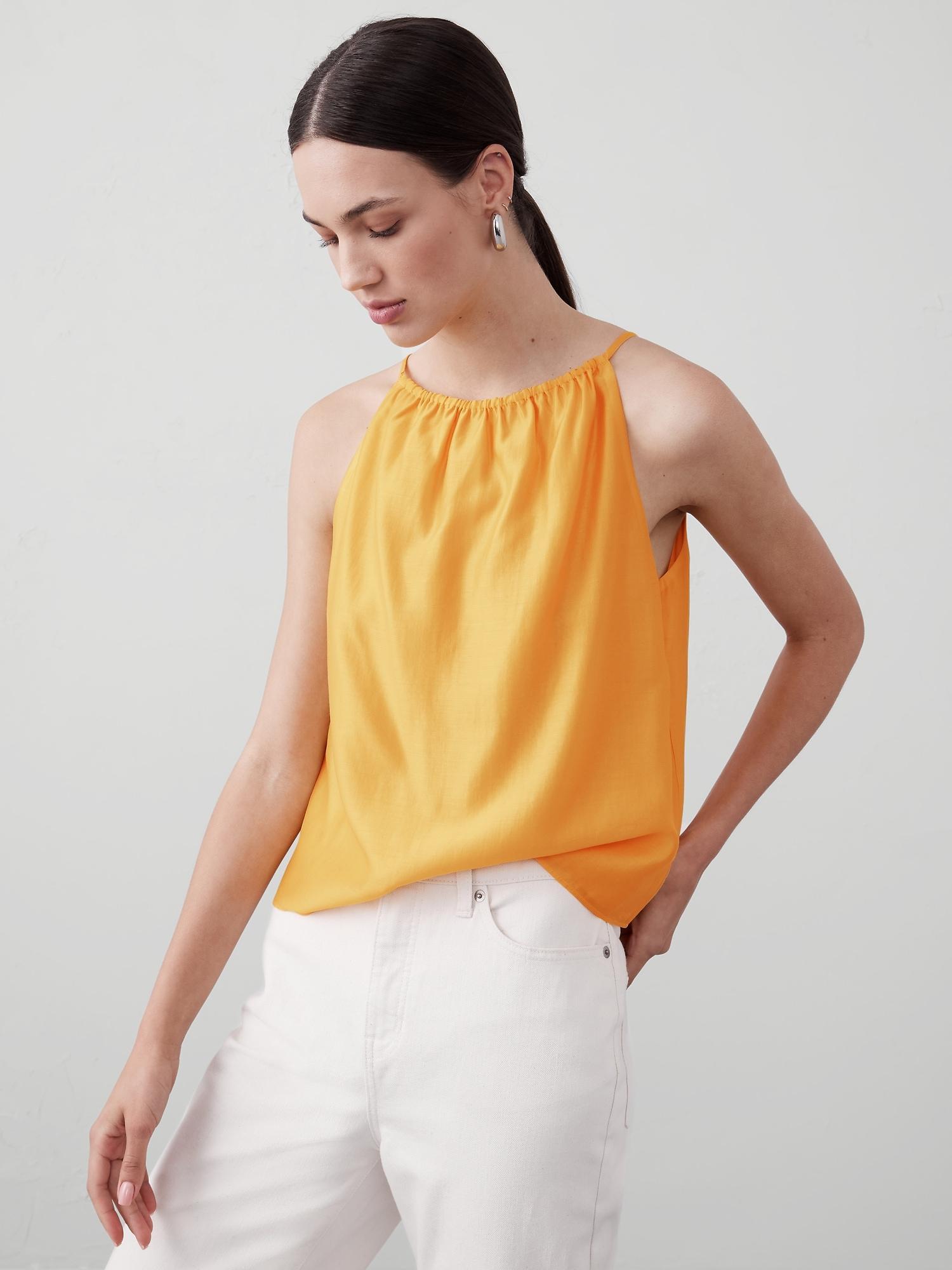 Jacquard Gathered Halter Top Product Image