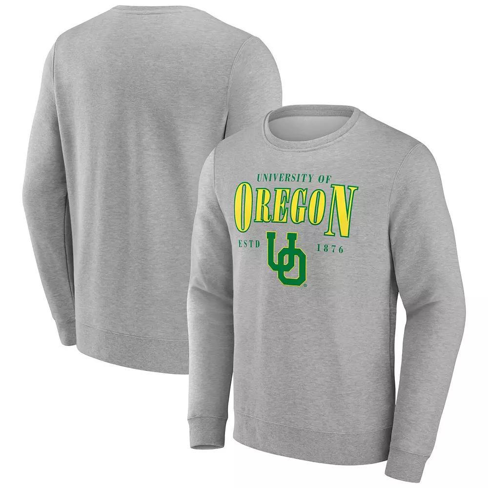 Men's Fanatics Gray Oregon Ducks True Classics Act Fast Fleece Pullover Sweatshirt,  Product Image