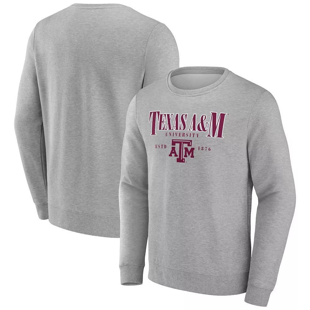 Men's Fanatics Gray Texas A&M Aggies True Classics Act Fast Fleece Pullover Sweatshirt, Size: Large, Grey Product Image