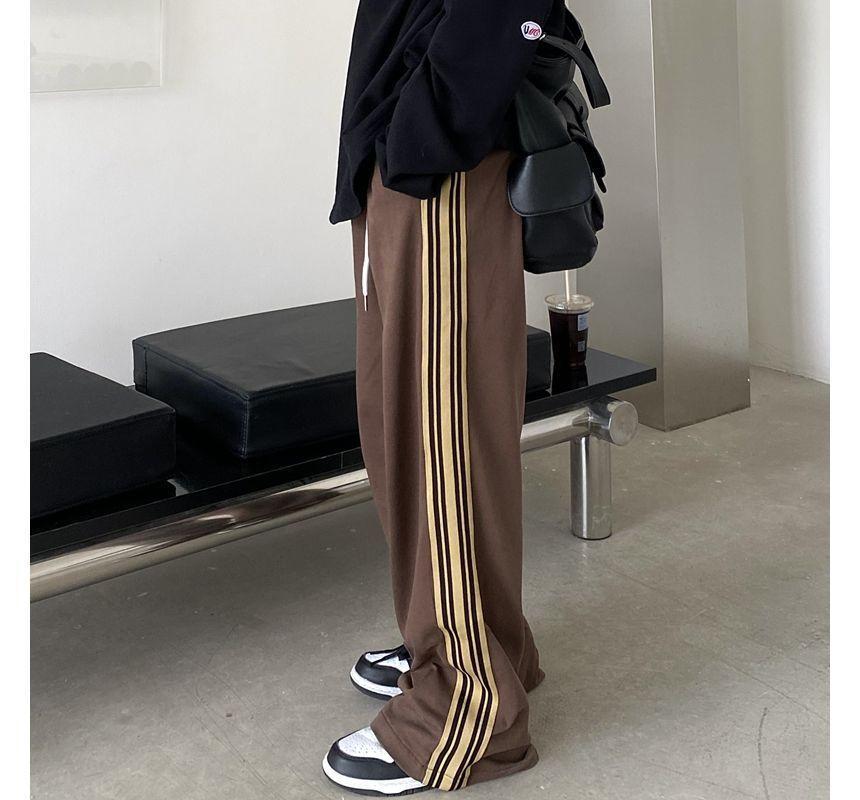 Stripe Trim Wide Leg Pants Product Image