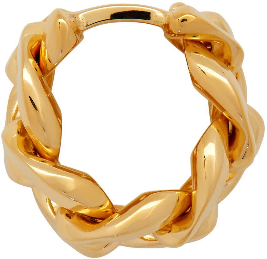 BOTTEGA VENETA Curb-link 18kt Gold-plated Sterling-silver Ring Product Image