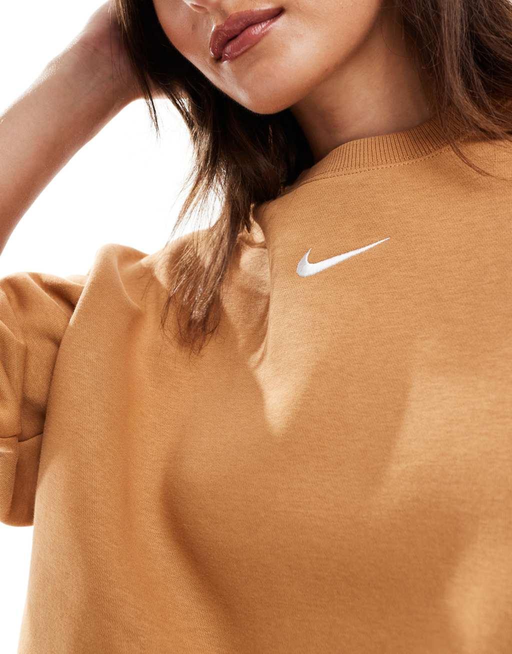 Nike Phoenix Fleece oversized sweatshirt in tan Product Image