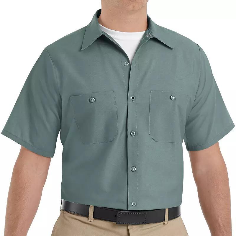 Men's Red Kap Classic Fit Industrial Button Down Work Shirt, Size: XXL, Green Blue Product Image