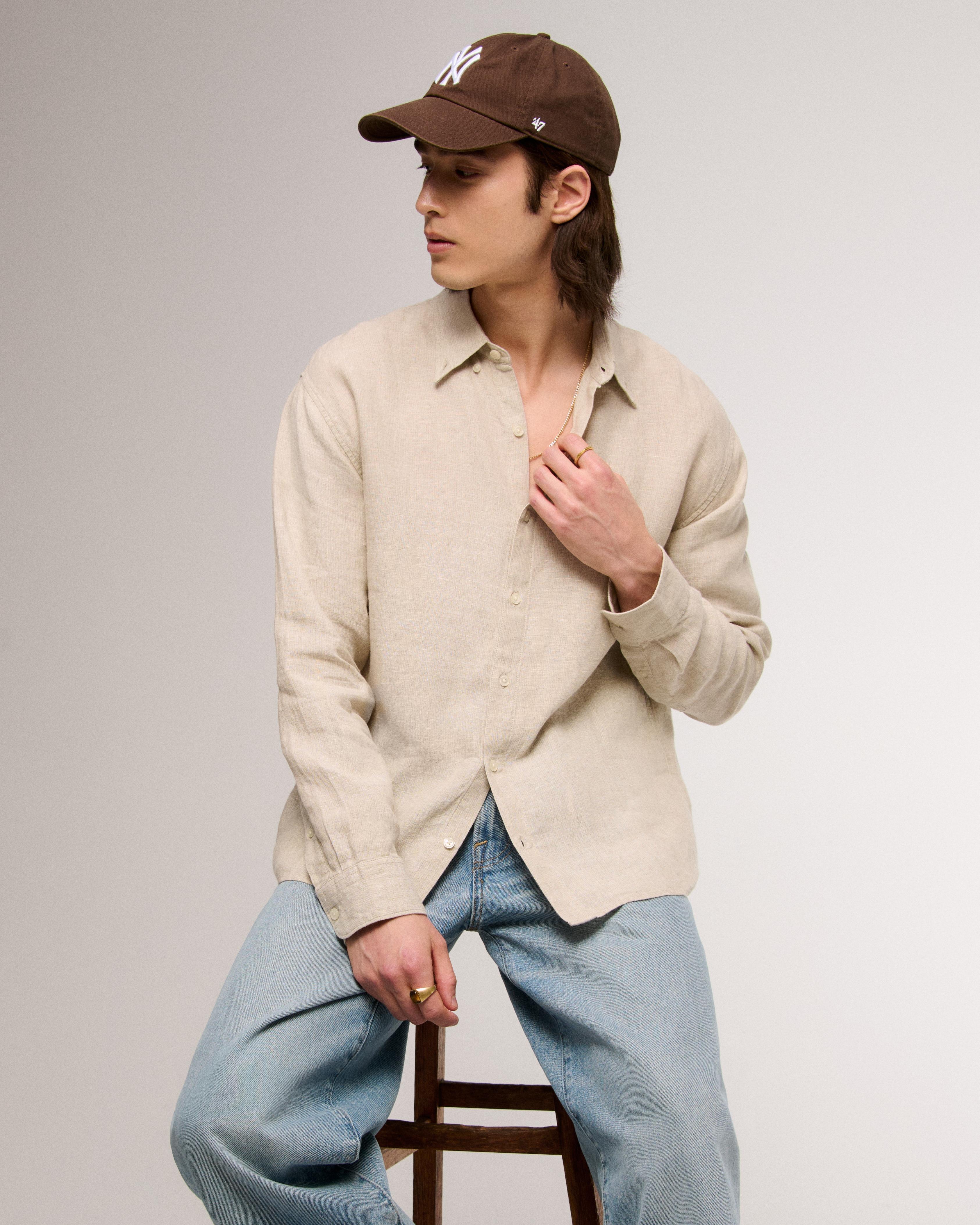 Linen Button-Up Shirt Product Image