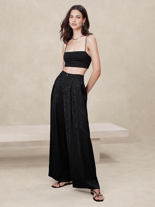 Silky Pleated Wide-Leg Pant Product Image