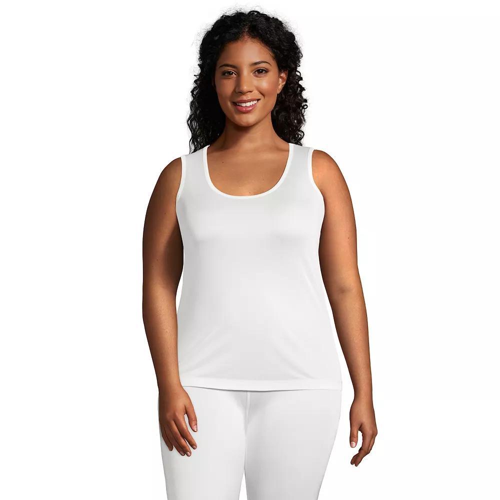 Plus Size Lands' End Silk Interlock Thermal Base Layer Tank, Women's, Size: 2XL, Ivory Product Image