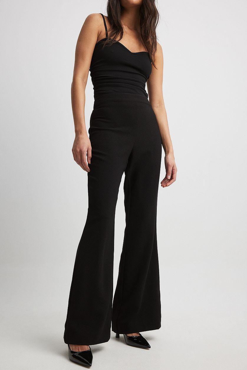 Structured Flared High Waist Suit Pants Product Image