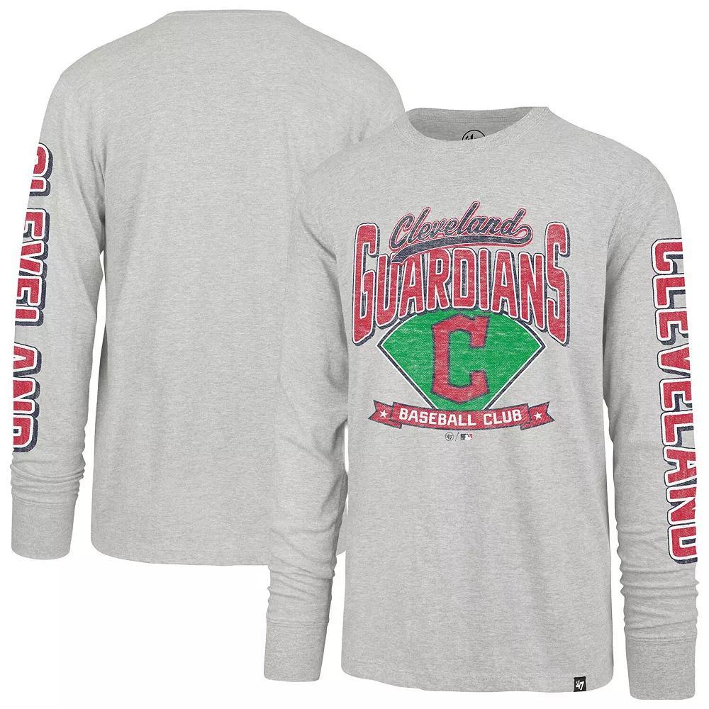 Men's '47 Gray Cleveland Guardians Fair Ball Franklin Long Sleeve T-Shirt, Size: XL, Grd Grey Product Image