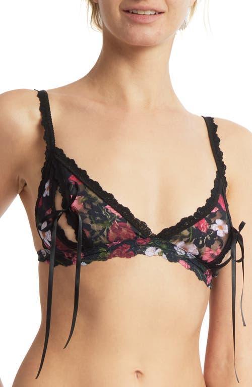 Hanky Panky Papillion Rose Open Bralette (Am I Dreaming (Floral Print)) Women's Lingerie Product Image