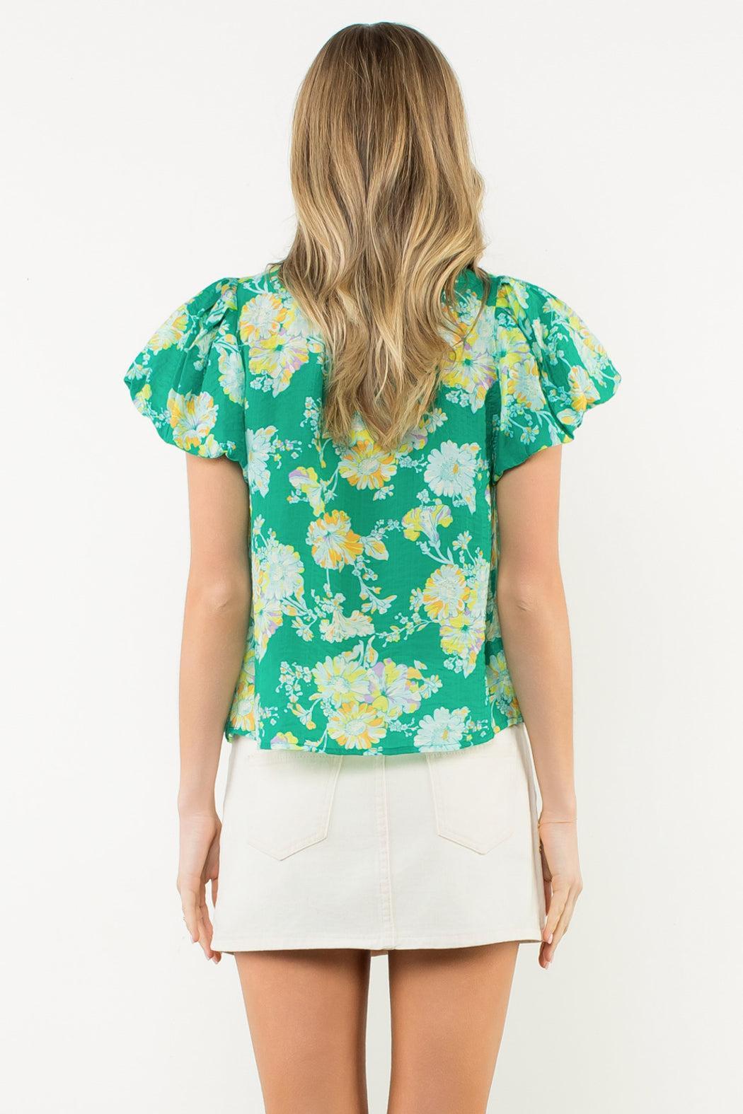 Short sleeve flower print top Product Image