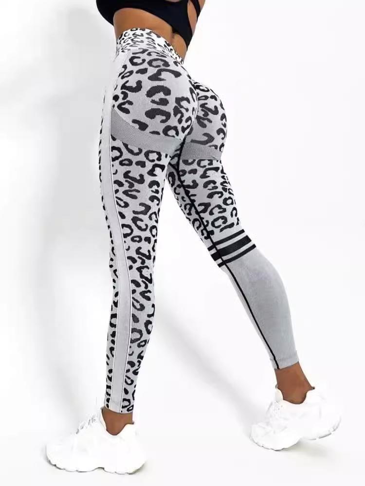 High Waist Leopard Print Yoga Pants Product Image