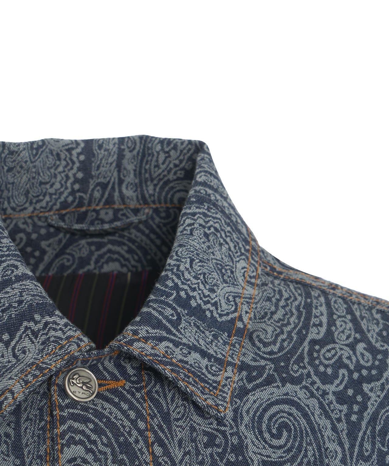 Denim jacket with paisley pattern Product Image