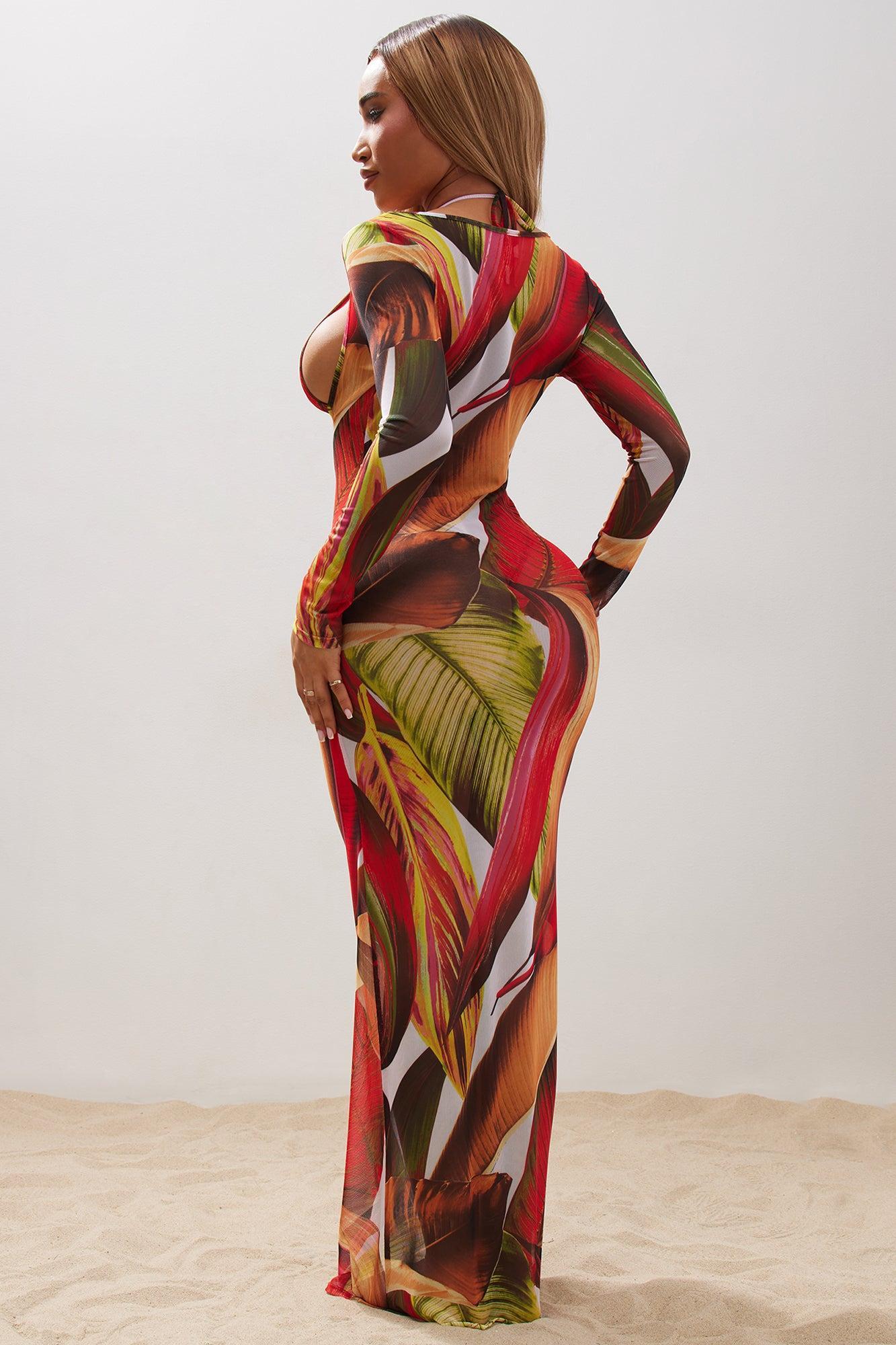 Summers In Tulum Mesh 3 Piece Sunsuit Set - Multi Color Product Image