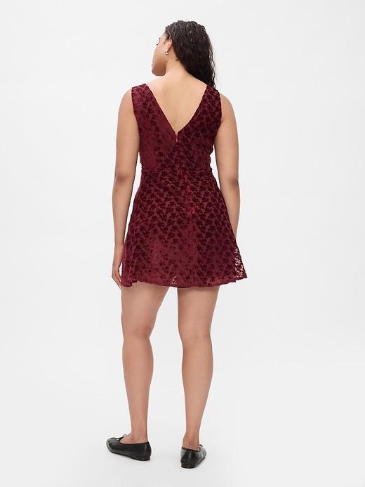 Velvet Floral Mini Dress Product Image