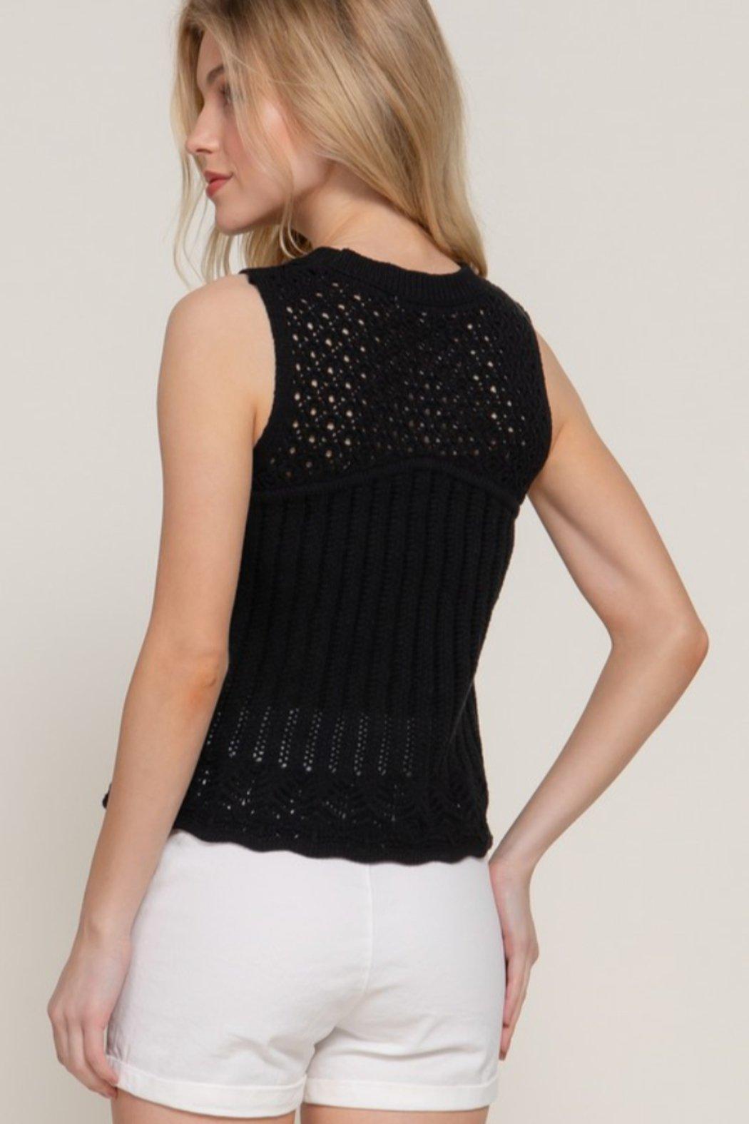 Sleeveless Crochet Sweater Product Image