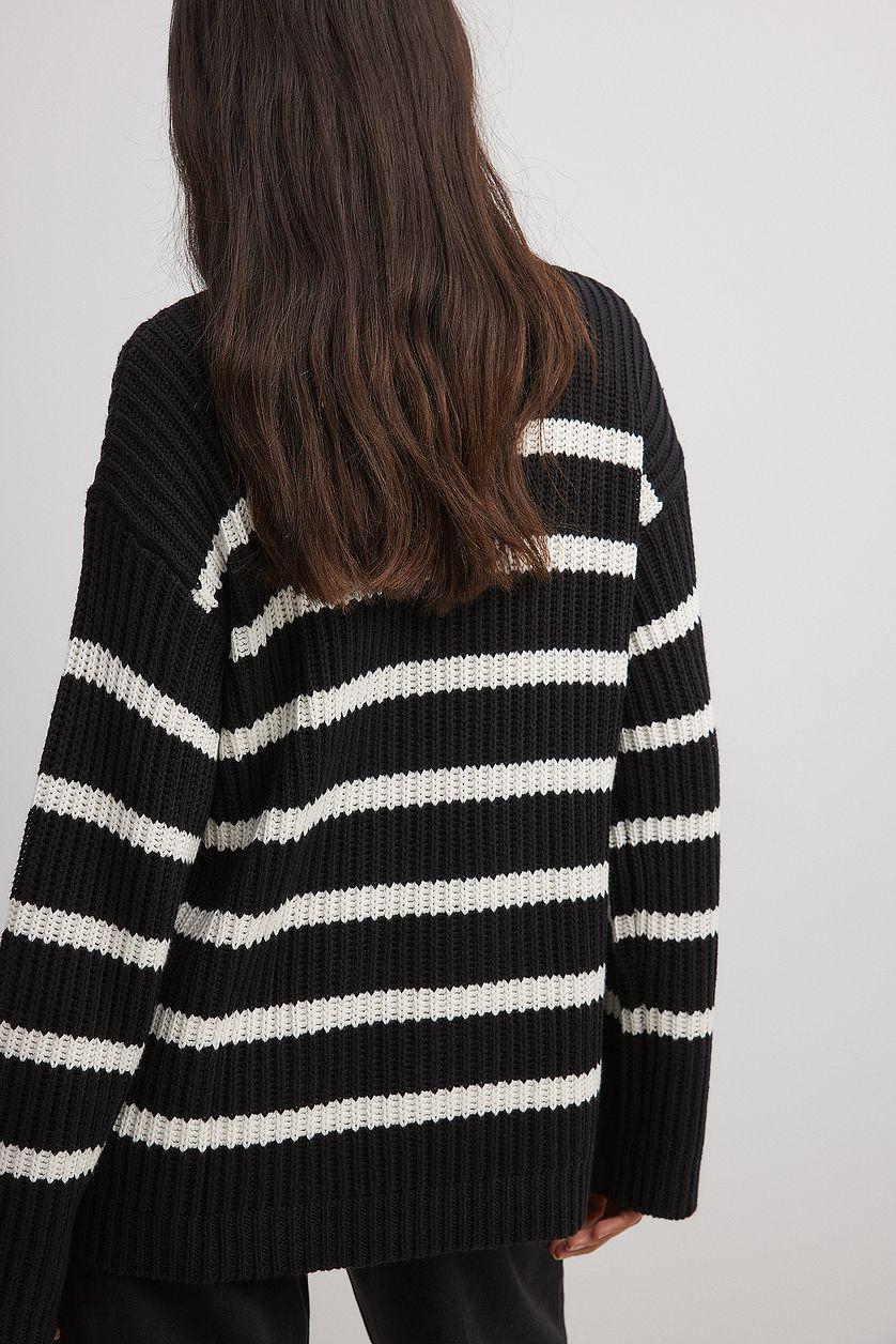 High Neck Zipped Knitted Sweater Product Image