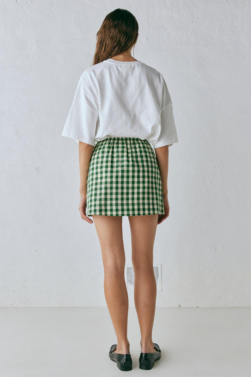 Elka Mini Skirt Green Check Product Image