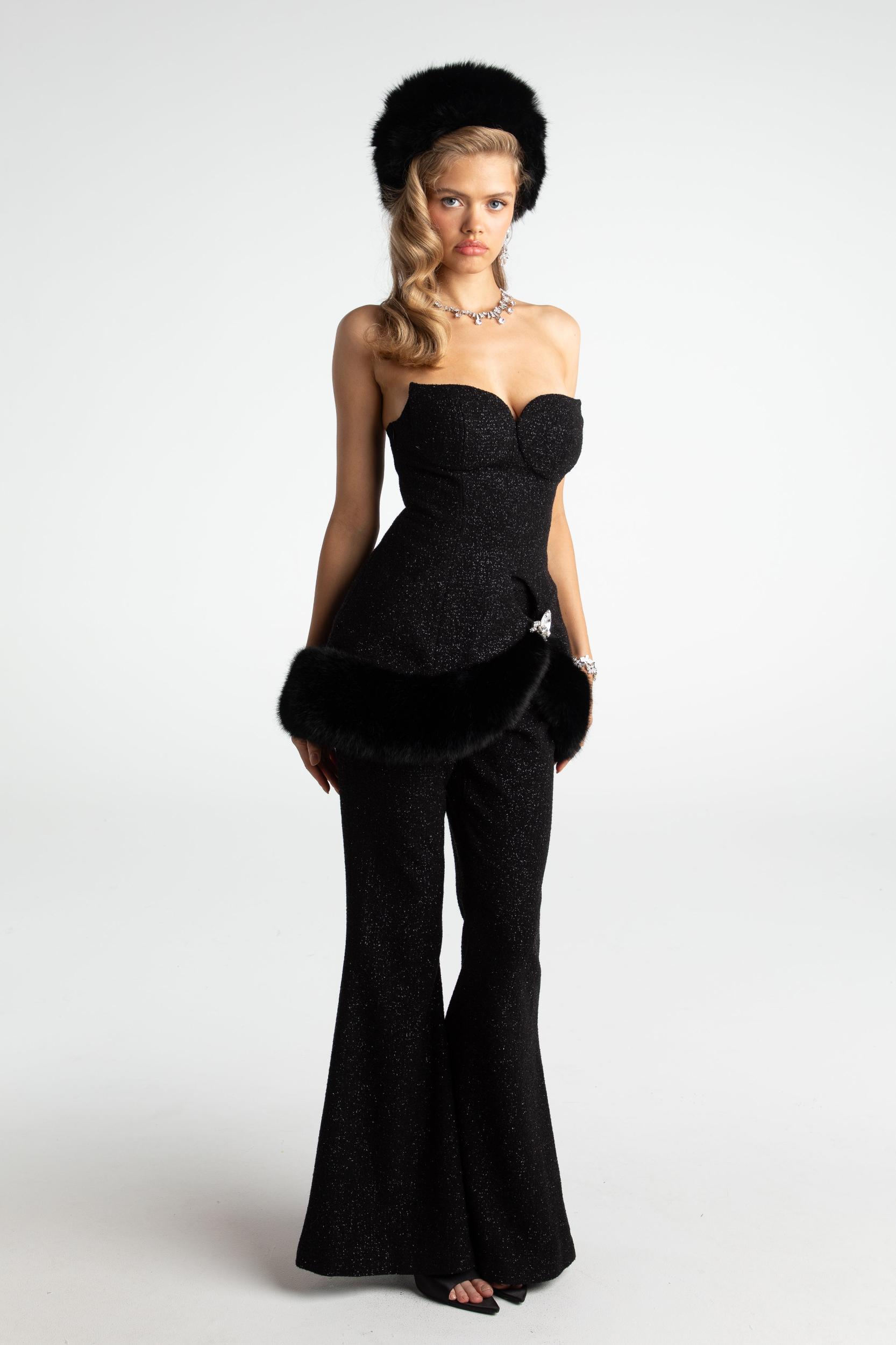 Cara Silk Pants (Black) (Final Sale) Product Image