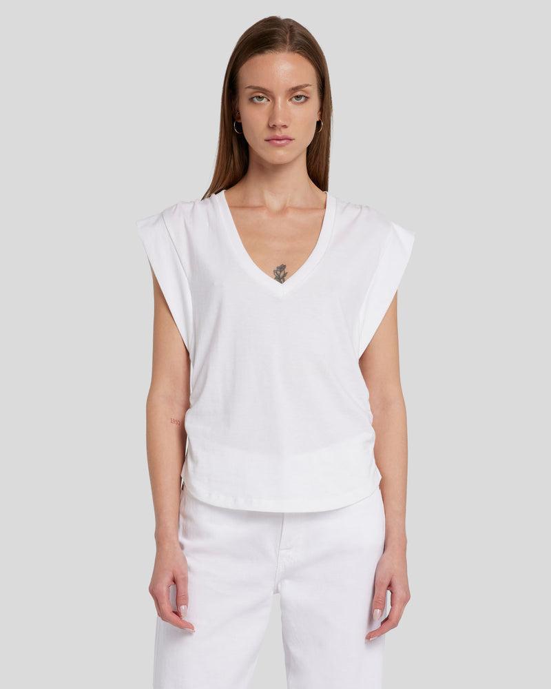 Ruched Sleeveless Tee Product Image