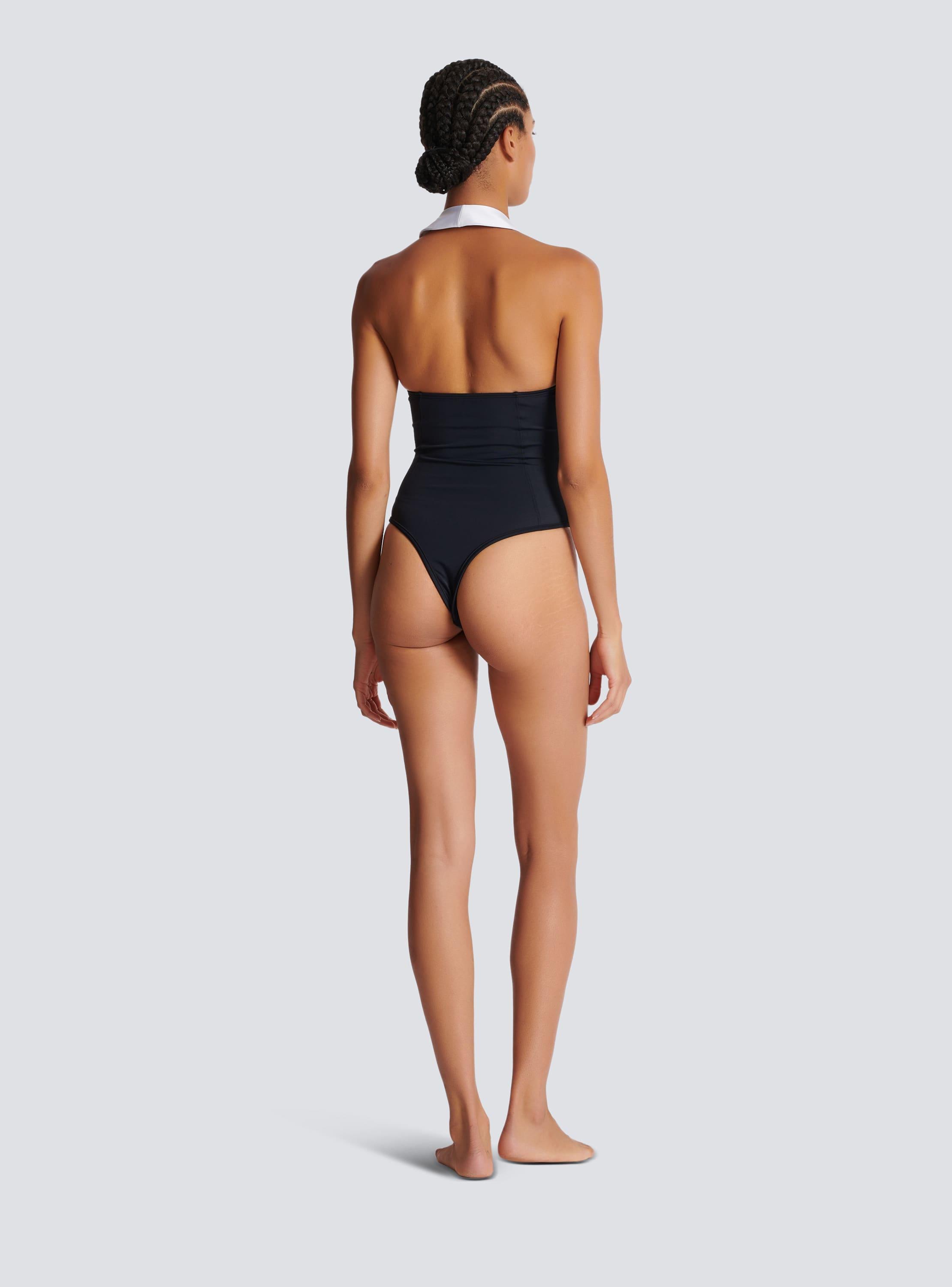 One-piece swimsuit with contrasting collar Product Image