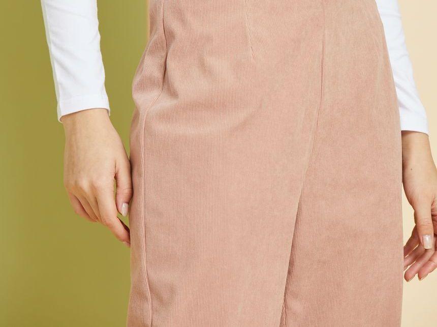 Eco-Friendly Corduroy Cutout Straight-Leg Pants Product Image