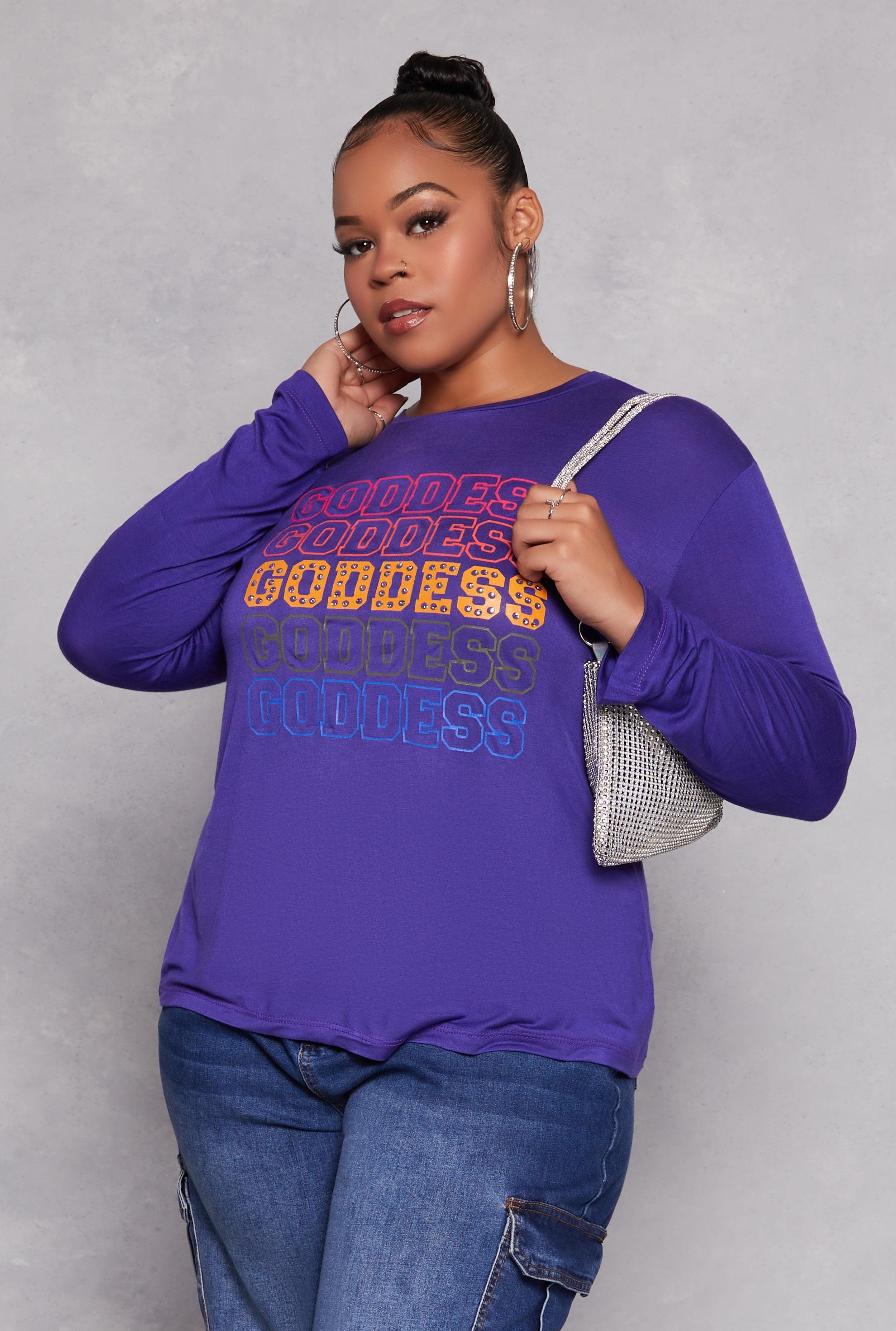 Womens Plus Size Goddess Long Sleeve Top Product Image