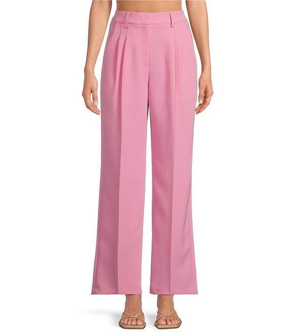 Gianni Bini Hartley Crepe Pleated Straight Wide Leg Coordinating Pants Product Image
