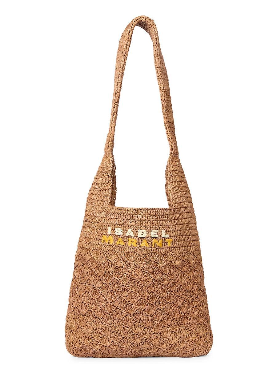 Womens Small Praia Logo Raffia Hobo Bag Product Image